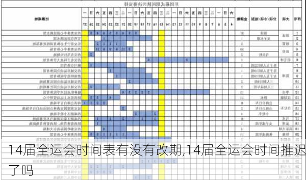 14届全运会时间表有没有改期,14届全运会时间推迟了吗