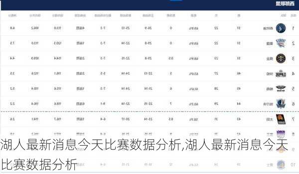 湖人最新消息今天比赛数据分析,湖人最新消息今天比赛数据分析