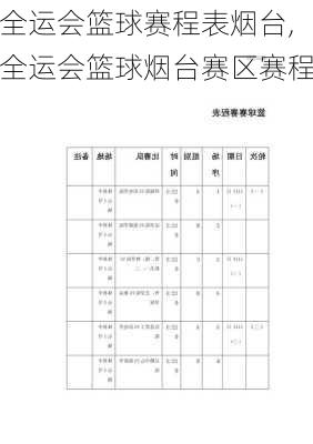 全运会篮球赛程表烟台,全运会篮球烟台赛区赛程