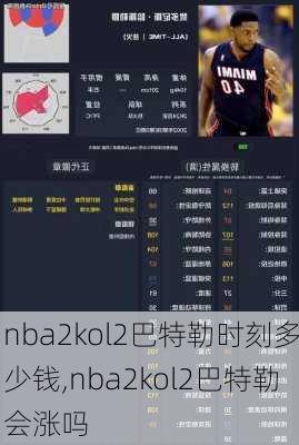 nba2kol2巴特勒时刻多少钱,nba2kol2巴特勒会涨吗