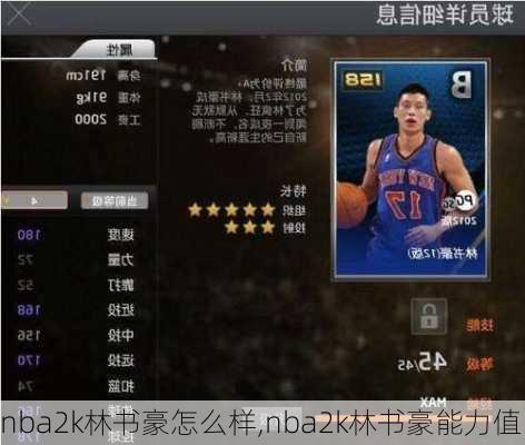 nba2k林书豪怎么样,nba2k林书豪能力值