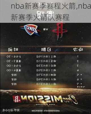 nba新赛季赛程火箭,nba新赛季火箭队赛程