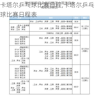 卡塔尔乒乓球比赛日程,卡塔尔乒乓球比赛日程表