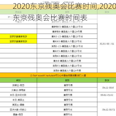 2020东京残奥会比赛时间,2020东京残奥会比赛时间表