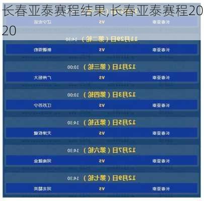 长春亚泰赛程结果,长春亚泰赛程2020