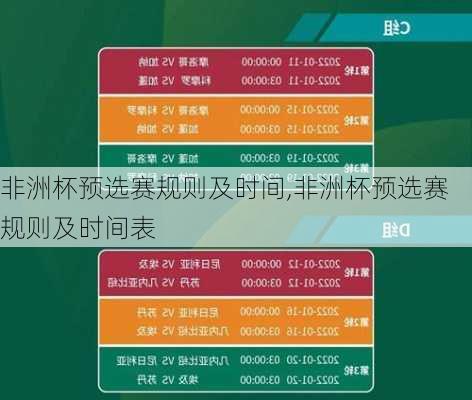 非洲杯预选赛规则及时间,非洲杯预选赛规则及时间表