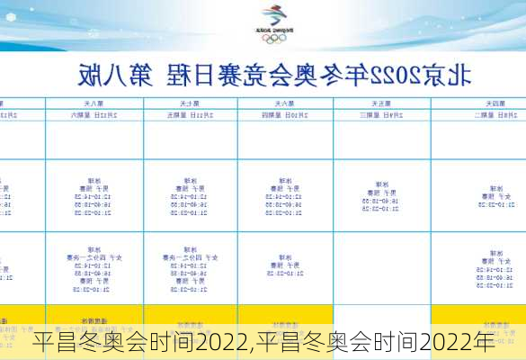 平昌冬奥会时间2022,平昌冬奥会时间2022年