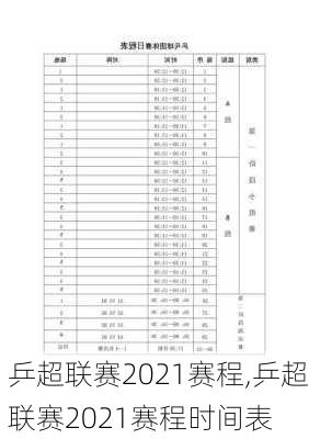 乒超联赛2021赛程,乒超联赛2021赛程时间表