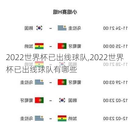 2022世界杯已出线球队,2022世界杯已出线球队有哪些