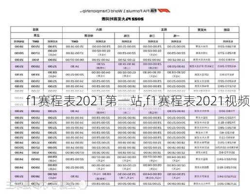 f1赛程表2021第一站,f1赛程表2021视频