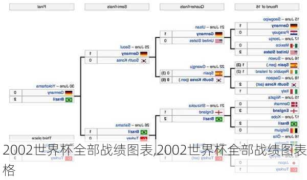 2002世界杯全部战绩图表,2002世界杯全部战绩图表格