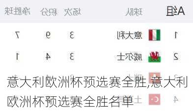 意大利欧洲杯预选赛全胜,意大利欧洲杯预选赛全胜名单