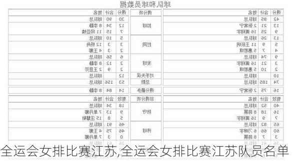 全运会女排比赛江苏,全运会女排比赛江苏队员名单