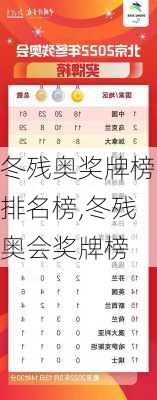 冬残奥奖牌榜排名榜,冬残奥会奖牌榜