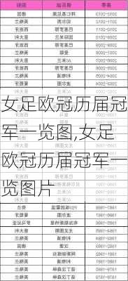 女足欧冠历届冠军一览图,女足欧冠历届冠军一览图片