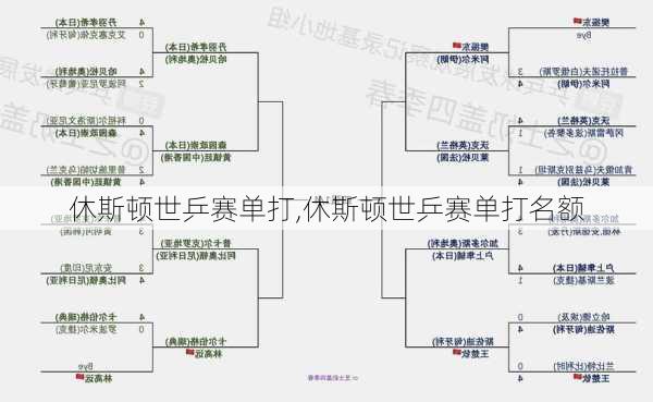 休斯顿世乒赛单打,休斯顿世乒赛单打名额