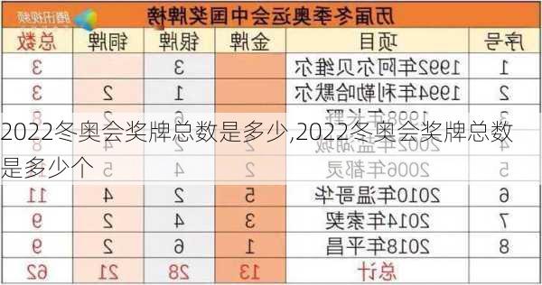 2022冬奥会奖牌总数是多少,2022冬奥会奖牌总数是多少个