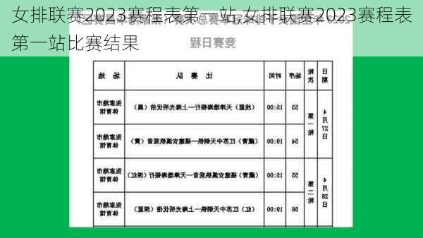 女排联赛2023赛程表第一站,女排联赛2023赛程表第一站比赛结果