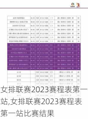 女排联赛2023赛程表第一站,女排联赛2023赛程表第一站比赛结果