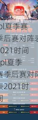 lpl夏季赛季后赛对阵表2021时间,lpl夏季赛季后赛对阵表2021时间