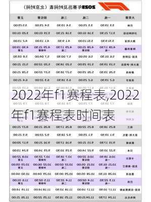 2022年f1赛程表,2022年f1赛程表时间表