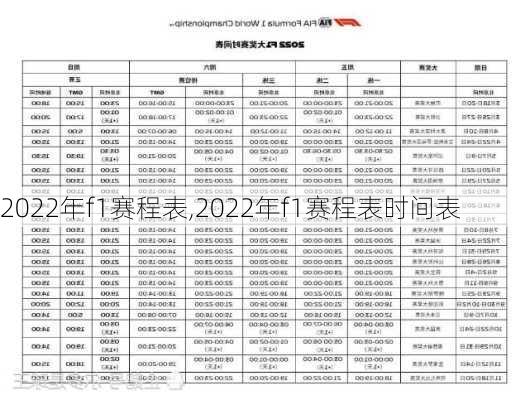 2022年f1赛程表,2022年f1赛程表时间表