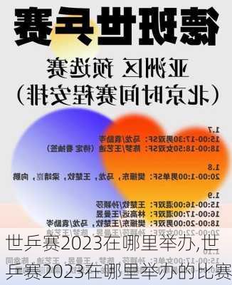 世乒赛2023在哪里举办,世乒赛2023在哪里举办的比赛