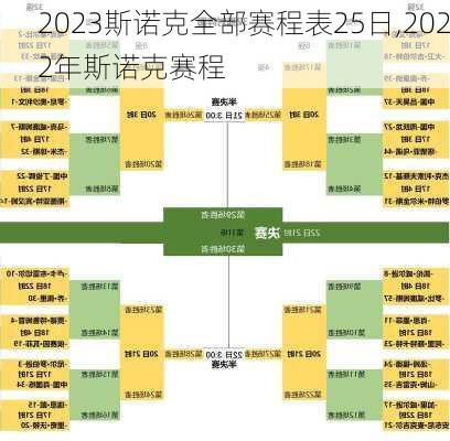 2023斯诺克全部赛程表25日,2022年斯诺克赛程