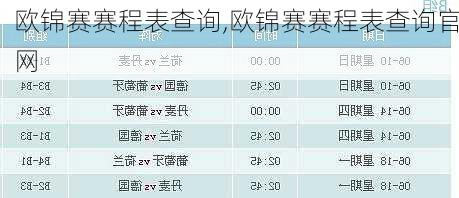 欧锦赛赛程表查询,欧锦赛赛程表查询官网