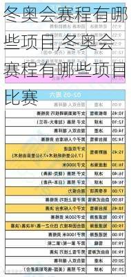 冬奥会赛程有哪些项目,冬奥会赛程有哪些项目比赛