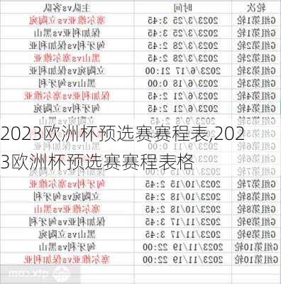 2023欧洲杯预选赛赛程表,2023欧洲杯预选赛赛程表格