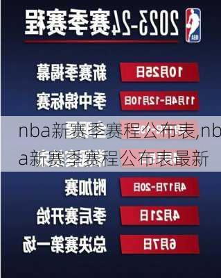 nba新赛季赛程公布表,nba新赛季赛程公布表最新