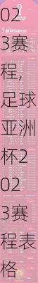 足球亚洲杯2023赛程,足球亚洲杯2023赛程表格