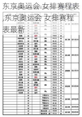 东京奥运会 女排赛程表,东京奥运会 女排赛程表最新