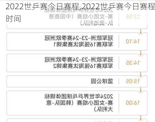 2022世乒赛今日赛程,2022世乒赛今日赛程时间