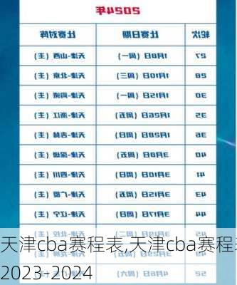 天津cba赛程表,天津cba赛程表2023-2024