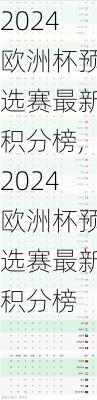 2024欧洲杯预选赛最新积分榜,2024欧洲杯预选赛最新积分榜