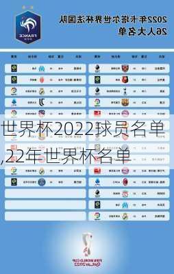 世界杯2022球员名单,22年世界杯名单