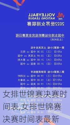 女排世锦赛决赛时间表,女排世锦赛决赛时间表最新