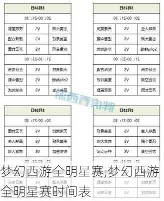 梦幻西游全明星赛,梦幻西游全明星赛时间表