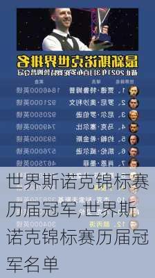 世界斯诺克锦标赛历届冠军,世界斯诺克锦标赛历届冠军名单