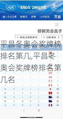 平昌冬奥会奖牌榜排名第几,平昌冬奥会奖牌榜排名第几名