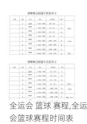 全运会 篮球 赛程,全运会篮球赛程时间表