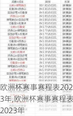 欧洲杯赛事赛程表2023年,欧洲杯赛事赛程表2023年