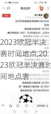 2023欧冠半决赛时间地点,2023欧冠半决赛时间地点表