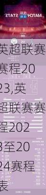 英超联赛赛程2023,英超联赛赛程2023至2024赛程表