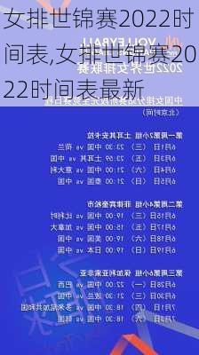 女排世锦赛2022时间表,女排世锦赛2022时间表最新