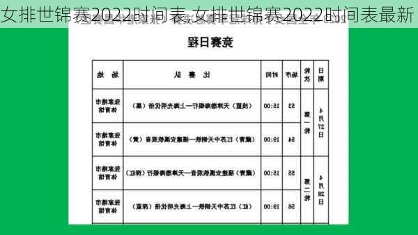 女排世锦赛2022时间表,女排世锦赛2022时间表最新