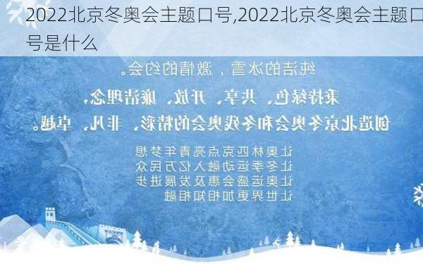 2022北京冬奥会主题口号,2022北京冬奥会主题口号是什么