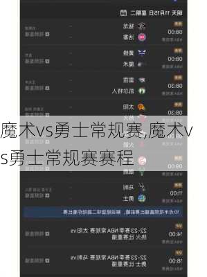 魔术vs勇士常规赛,魔术vs勇士常规赛赛程